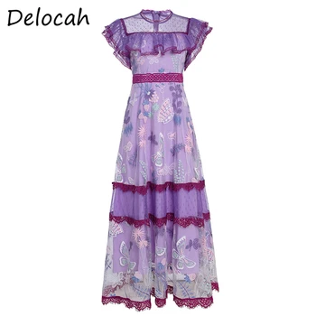 Delocah Summer Women Fashion Runway Midi Dress Short Sleeve Embroidery Lace Cascading Ruffle Elegant Female A-Line Dresses 2020
Delocah Summer Women Fashion Runway Midi Dress Short Sleeve Embroidery Lace Cascading Ruffle Elegant Female A-Line Dresses 2020
