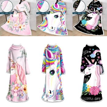 3D Digital Printing Unicorn Throw Blanket Super Soft Warm Wearable Blanket with Sleeves Arms For Adults, Men and Women
3D Digital Printing Unicorn Throw Blanket Super Soft Warm Wearable Blanket with Sleeves Arms For Adults, Men and Women