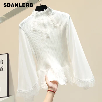 Autumn Winter Knitted Blusas Women's Ties Thick Lace Stitching High Collar Light Cooked Short Sweater Women's Pullovers Street
Autumn Winter Knitted Blusas Women's Ties Thick Lace Stitching High Collar Light Cooked Short Sweater Women's Pullovers Street