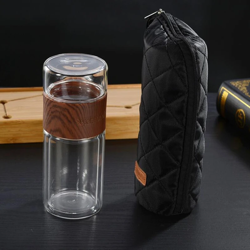 200ml Glass Tea Water Bottle Travel Drinkware with Bag Portable Double Glass Tea Infuser Tumbler Separation of Tea Filter Bottle
200ml Glass Tea Water Bottle Travel Drinkware with Bag Portable Double Glass Tea Infuser Tumbler Separation of Tea Filter Bottle