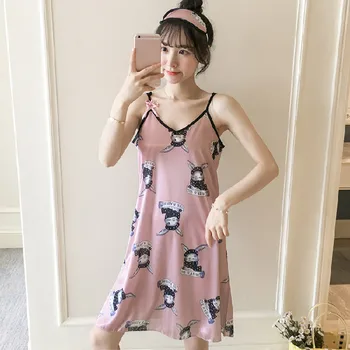 Women Summer Nightgowns Sleeveless Camis Nightgown Cartoon Printed V-neck Nightdress Cotton Breathable Night Gown Nightgowns
Women Summer Nightgowns Sleeveless Camis Nightgown Cartoon Printed V-neck Nightdress Cotton Breathable Night Gown Nightgowns