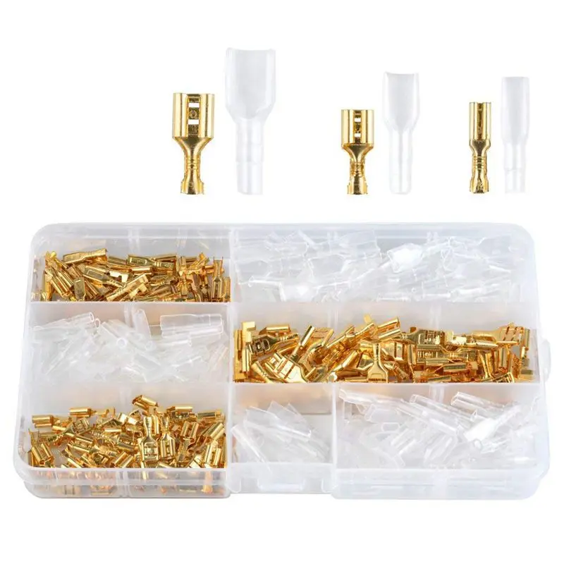 ABSF 150 pieces Spade connectors Spade terminals Spade terminals Sleeve Terminal female Flat plugs Cable plug with insulating sl
ABSF 150 pieces Spade connectors Spade terminals Spade terminals Sleeve Terminal female Flat plugs Cable plug with insulating sl