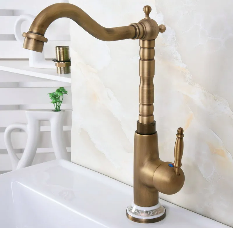 Antique Brass Bathroom Kitchen Faucet 360 Swivel Basin Sink Mixer Tap Single Hole/Handle Tap Lnf607
Antique Brass Bathroom Kitchen Faucet 360 Swivel Basin Sink Mixer Tap Single Hole/Handle Tap Lnf607