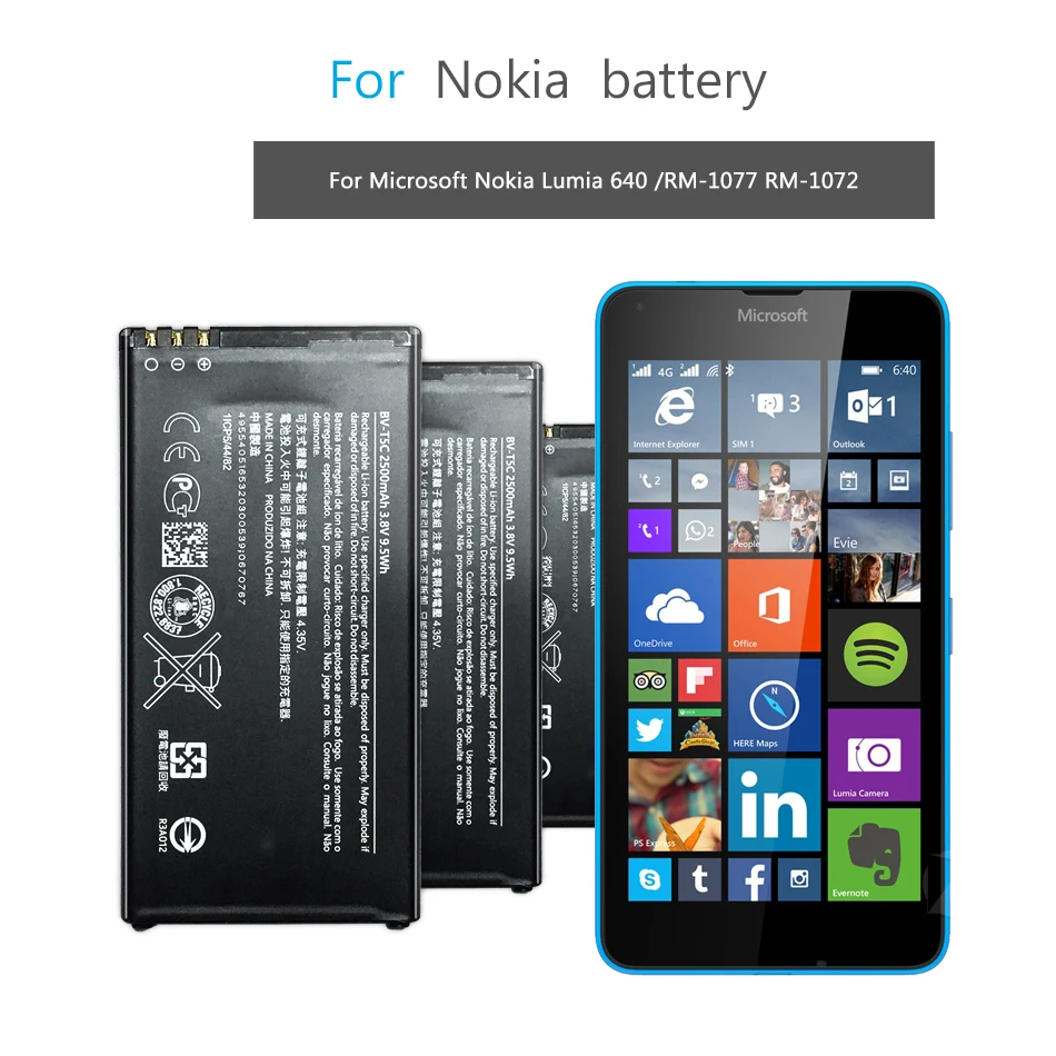 

BL-5H Battery for Nokia Lumia 430 435 510 532 535 610 620 625 630 638 635 636 640 650 700 710 730 820 920 925 930 950 1020
