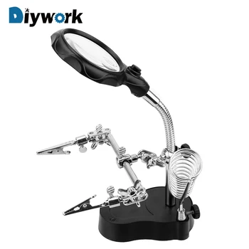 Welding Equipment Magnifier LED Lighting Soldering Stand Desktop Soldering Holder Third Hand Helping Auxiliary Tool Repair Tool
Welding Equipment Magnifier LED Lighting Soldering Stand Desktop Soldering Holder Third Hand Helping Auxiliary Tool Repair Tool