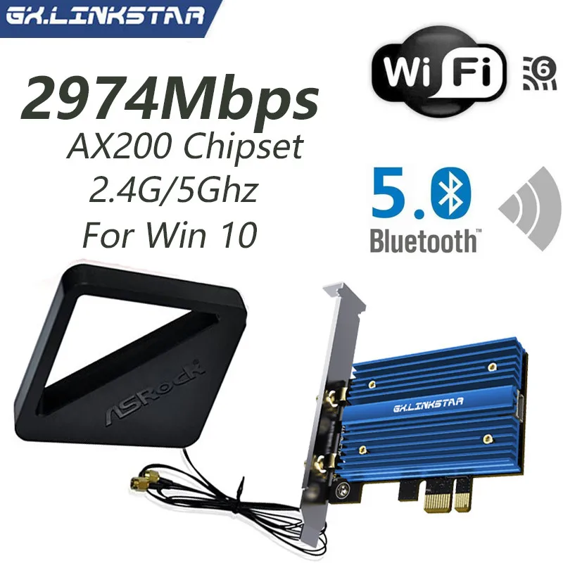 3000Mbps For Intel AX200 Dual Band Bluetooth 5.1 WiFi 6 Wireless Network WiFi Card PCI-Express Adapter Desktop Card 2.4Ghz/5Ghz
3000Mbps For Intel AX200 Dual Band Bluetooth 5.1 WiFi 6 Wireless Network WiFi Card PCI-Express Adapter Desktop Card 2.4Ghz/5Ghz