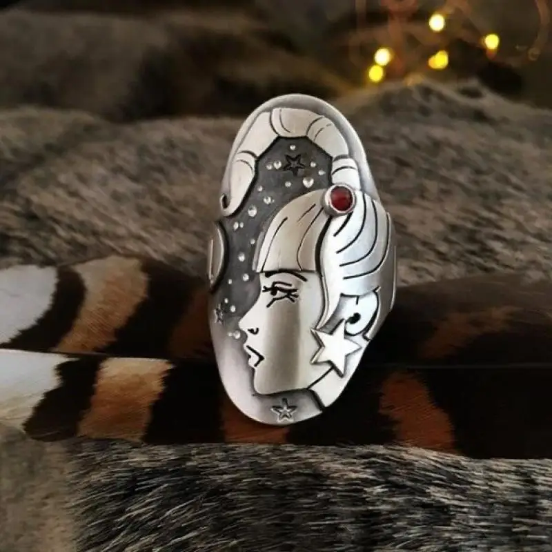 Constellation Pattern Retro Woman Head Scorpio Ring Women's Ring Fashion Crystal Inlaid Ring Accessories Party Jewelry Size 5-11
Constellation Pattern Retro Woman Head Scorpio Ring Women's Ring Fashion Crystal Inlaid Ring Accessories Party Jewelry Size 5-11