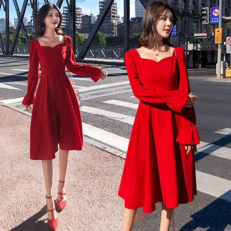 2019 Autumn And Winter New Style Retro Slim Fit Slimming Dress Black Dress
2019 Autumn And Winter New Style Retro Slim Fit Slimming Dress Black Dress