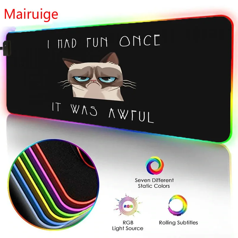 Mairuige Game Accessories Anime Mouse Pad RGB Cute Cat Big Mouse Pad LED Luminous Color Lighting Computer Notebook Desks
Mairuige Game Accessories Anime Mouse Pad RGB Cute Cat Big Mouse Pad LED Luminous Color Lighting Computer Notebook Desks