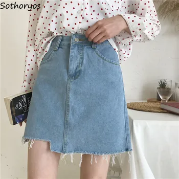 Skirts Women Ulzzang Elegant Denim Skirt Spring Summer 2020 New Korean Style High Waist A-line Chic Slim Solid Kawaii All-match
Skirts Women Ulzzang Elegant Denim Skirt Spring Summer 2020 New Korean Style High Waist A-line Chic Slim Solid Kawaii All-match