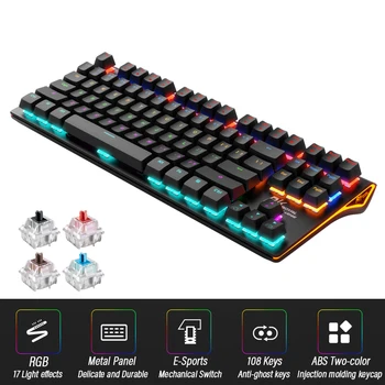 Wired Mechanical Keyboard English Layout 87-Keys Backlit Anti-Ghosting Gaming Keyboard Blue/Black/Tawny/Red Mechanical Switch
Wired Mechanical Keyboard English Layout 87-Keys Backlit Anti-Ghosting Gaming Keyboard Blue/Black/Tawny/Red Mechanical Switch