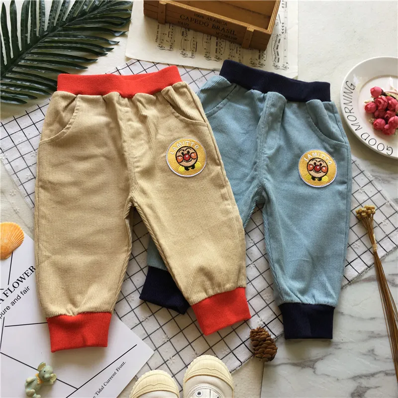 

Tonytaobaby Winter New Style Baby Corduroy Contrast Color Cartoon Radish Casual Pants Plus Velvet