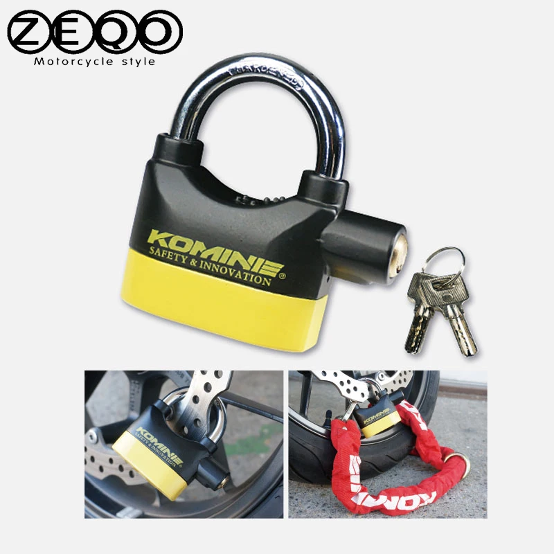 KOMINE 110DB Loud Volum High Strength Steel Motorcycle Lock Sensing Vibration Sound Alarm Padlock Disc Lock Theft Protectio
KOMINE 110DB Loud Volum High Strength Steel Motorcycle Lock Sensing Vibration Sound Alarm Padlock Disc Lock Theft Protectio
