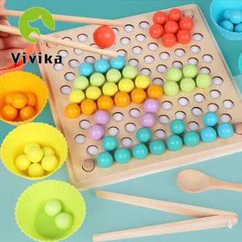 Baby Eating Hand-Eye Coordination Early Education Toy Wooden Young Children Clip Beads Jigsaw Puzzle Game Clip Spoon Training
Baby Eating Hand-Eye Coordination Early Education Toy Wooden Young Children Clip Beads Jigsaw Puzzle Game Clip Spoon Training