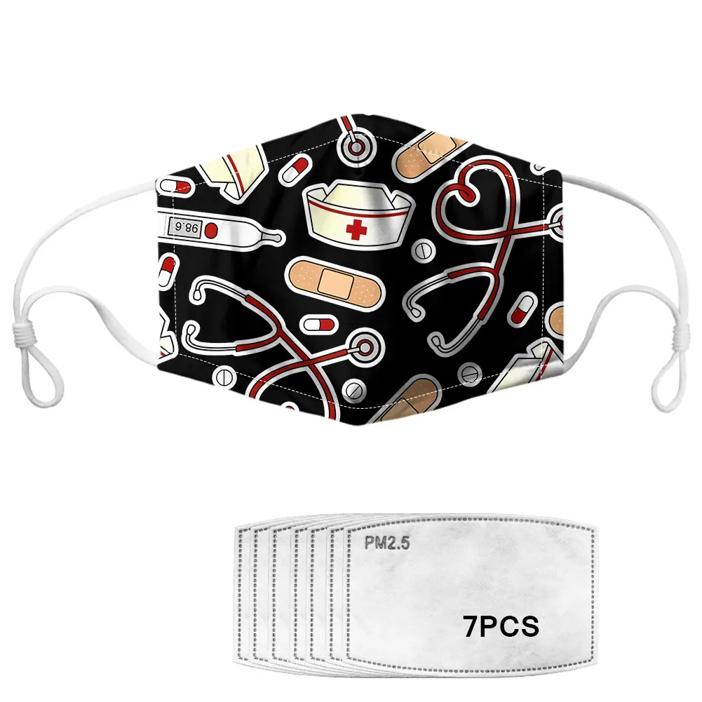 Nurse Printing Mask With 7pcs Activated Carbon Filter Insert Adult Washable Mask Mascarillas Anti 2020 New Arrival
Nurse Printing Mask With 7pcs Activated Carbon Filter Insert Adult Washable Mask Mascarillas Anti 2020 New Arrival