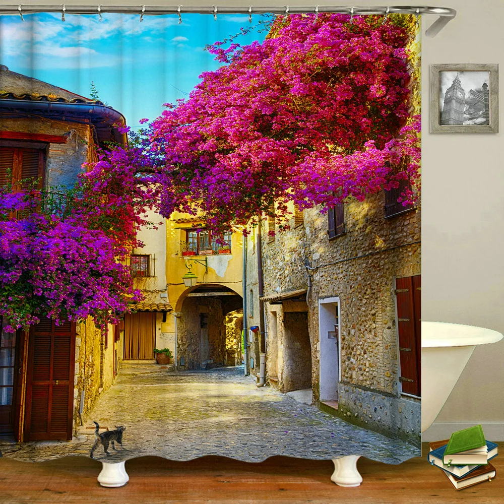 Rural Idyllic Flowers European Garden Shower Curtain Bathroom Waterproof 3d Printed Bath Curtains with 10 Hooks Polyester Cloth Rural Idyllic Flowers European Garden Shower Curtain Bathroom Waterproof 3d Printed Bath Curtains with 10 Hooks Polyester Cloth
