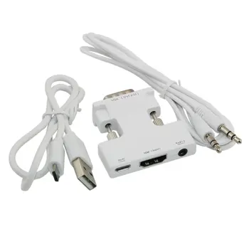 Professional HDMI Input Female to VGA Male Converter Adapter With Audio Cable Support 1080P Signal Output
Professional HDMI Input Female to VGA Male Converter Adapter With Audio Cable Support 1080P Signal Output