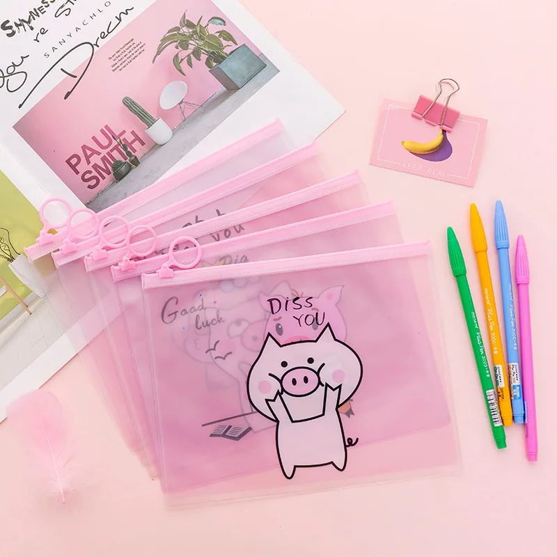 Розовая косметичка в виде свиньи сумка для файлов хранения женская прозрачная