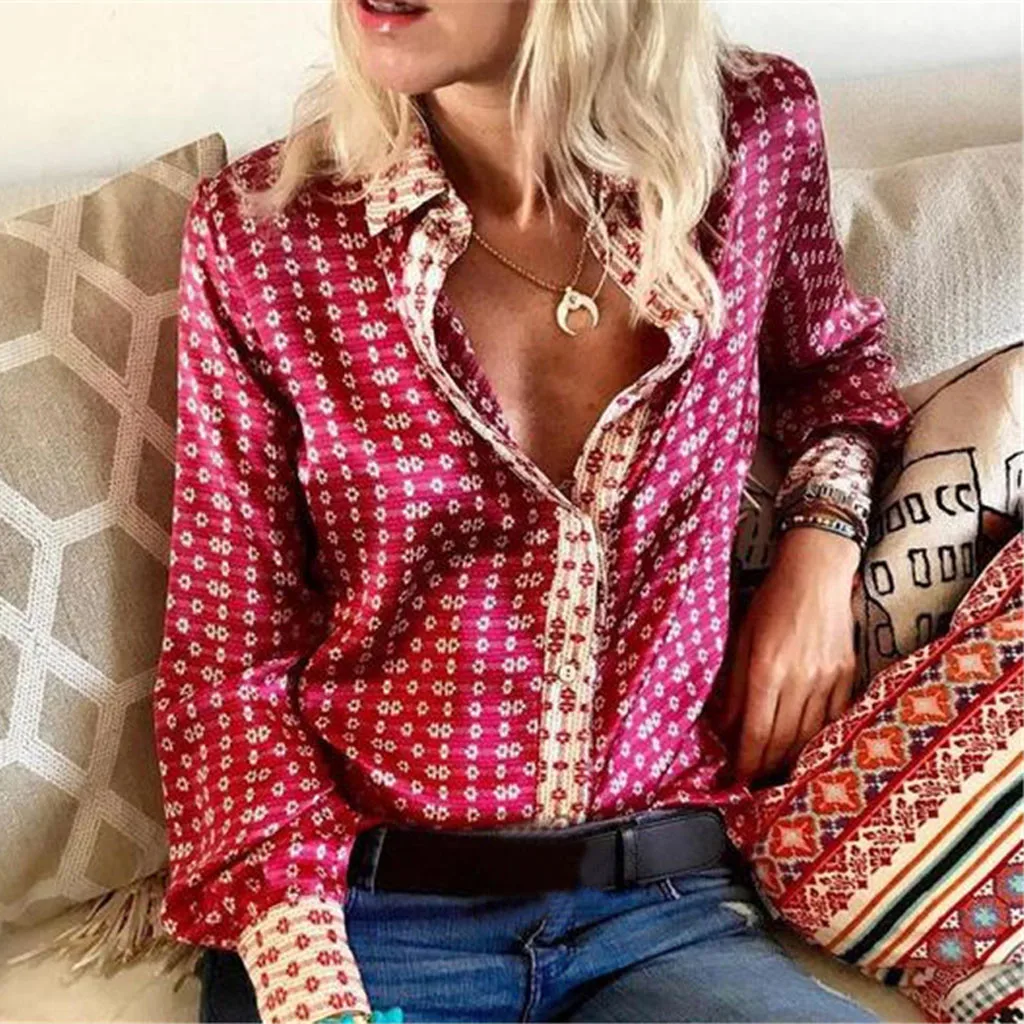 Blouse Women Casual Button Printing V Neck Blouse Luxury Retro Long Sleeve Beach Shirt Loose Womens Tops and Blouses Plus Size
Blouse Women Casual Button Printing V Neck Blouse Luxury Retro Long Sleeve Beach Shirt Loose Womens Tops and Blouses Plus Size