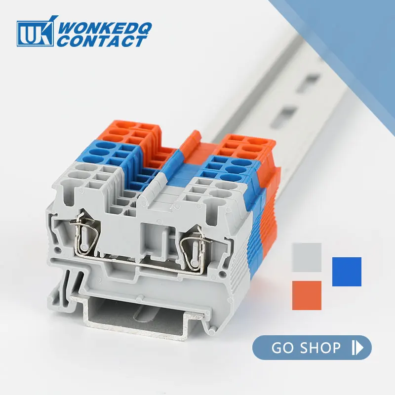 Din Rail Terminal Block ST-2.5 Connector 10pcs Return Pull Type Spring Connection Screwless Copper Conductor
Din Rail Terminal Block ST-2.5 Connector 10pcs Return Pull Type Spring Connection Screwless Copper Conductor