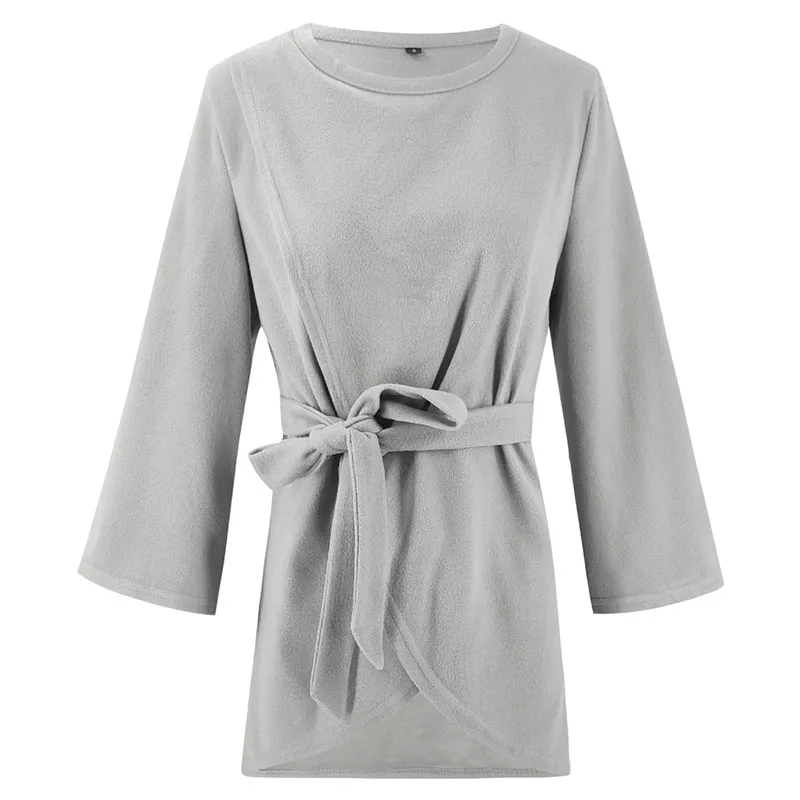2019 New Ladies Coat Casual Loose 3/4 Sleeve Round Neck Outwear Belt Tops Plus Size Autumn Fashion Coat
2019 New Ladies Coat Casual Loose 3/4 Sleeve Round Neck Outwear Belt Tops Plus Size Autumn Fashion Coat