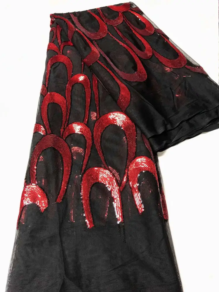 NYJN08 Black+Red African net lace with sequins,fashionable style embroidered French tulle lace for party/wedding dress!
NYJN08 Black+Red African net lace with sequins,fashionable style embroidered French tulle lace for party/wedding dress!
