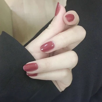 24pcs/set faux nail Round Bride False Nails Bean Red Colors Fake Nails French Acrylic Artificial Fake Nail Art Tips with Glue
24pcs/set faux nail Round Bride False Nails Bean Red Colors Fake Nails French Acrylic Artificial Fake Nail Art Tips with Glue