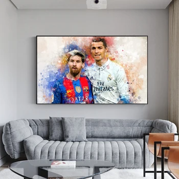 Abstract Messi Ronaldo Posters Canvas Print Paintings Modern Soccer Sport Wall Art Pictures for Living Room Home Decor
Abstract Messi Ronaldo Posters Canvas Print Paintings Modern Soccer Sport Wall Art Pictures for Living Room Home Decor