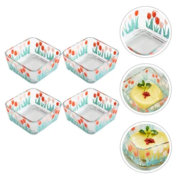 4pcs Tulip Pattern Adorable Durable Korean style Dessert Bowl Kitchen Supplies Glass Bowl Food Container Restaurant 
4pcs Tulip Pattern Adorable Durable Korean style Dessert Bowl Kitchen Supplies Glass Bowl Food Container Restaurant