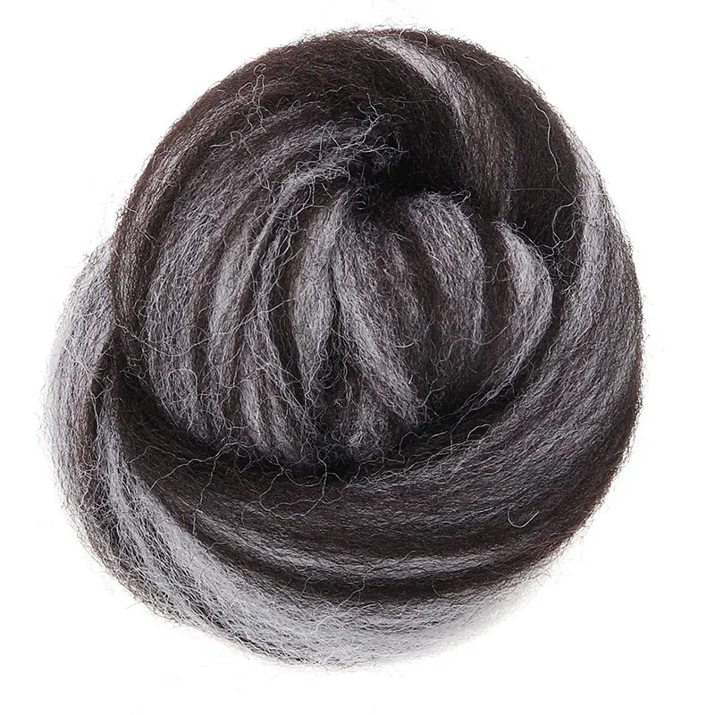 fieltro de aguja Fibras de lana te/ñida de fieltro de fibra de lana para manualidades negro 50 g