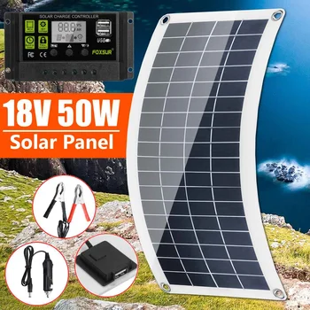 50W Solar Panel 18V/5V USB Monocrystalline Solar Cell Solar energy For Battery Cell Phone Charger with Battery Clip 
50W Solar Panel 18V/5V USB Monocrystalline Solar Cell Solar energy For Battery Cell Phone Charger with Battery Clip