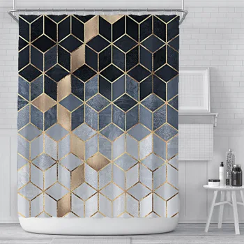 Retro 3D Simple Geometry Bathroom Curtain Printed Polyester Waterproof Simple Geometry Shower Curtain With Hooks Accessories
Retro 3D Simple Geometry Bathroom Curtain Printed Polyester Waterproof Simple Geometry Shower Curtain With Hooks Accessories