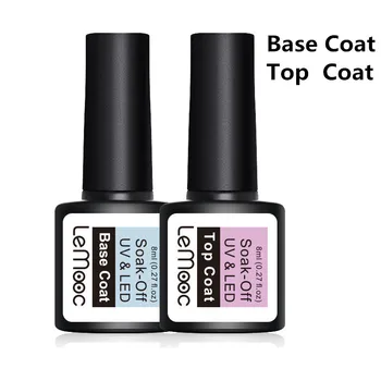 LEMOOC 8ml Top Coat Base Coat Soak Off Gel Nail Polish UV LED Nail Building Finger UV Gel Varnish Transparent Nail Art varnish
LEMOOC 8ml Top Coat Base Coat Soak Off Gel Nail Polish UV LED Nail Building Finger UV Gel Varnish Transparent Nail Art varnish