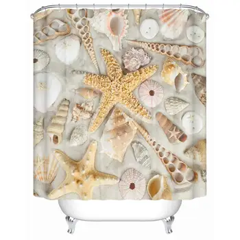 Shell Starfish Conch Decor Shower Curtain Waterproof Bathroom Decor Polyester Fabric Curtain Sets with Hooks
Shell Starfish Conch Decor Shower Curtain Waterproof Bathroom Decor Polyester Fabric Curtain Sets with Hooks