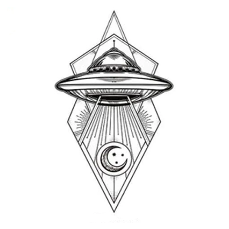 DAWASARU черный и белый Alien UFO космический корабль виниловая наклейка Декаль для