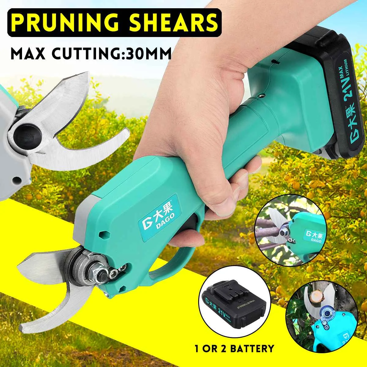 21V Rechargeable Electric Pruning Scissors Cordless Pruning Shears Garden Pruner Secateur Branch Cutting Tool With 2x Battery
21V Rechargeable Electric Pruning Scissors Cordless Pruning Shears Garden Pruner Secateur Branch Cutting Tool With 2x Battery