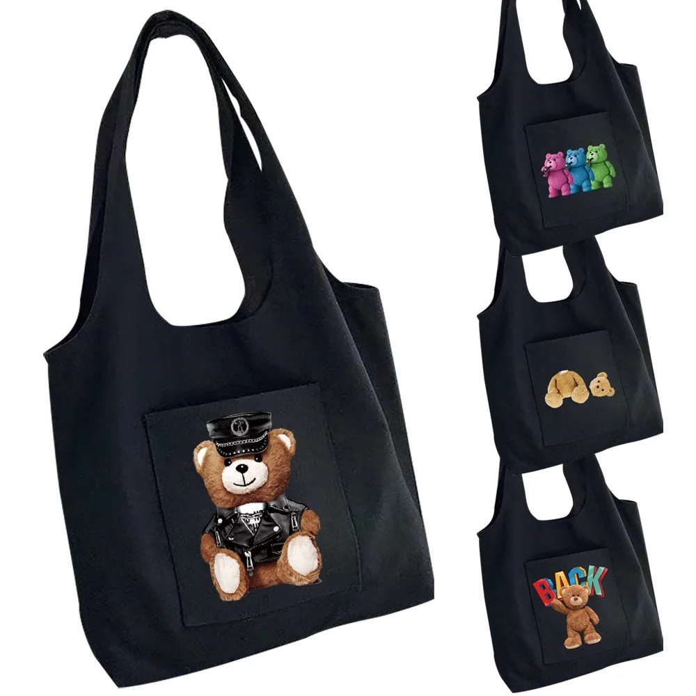 Canvas Bag Women Handbag Travel Cute Decoration Bear Print Portable One-shoulder Shopping Bag Pure Cotton Storage Tote Bag
Canvas Bag Women Handbag Travel Cute Decoration Bear Print Portable One-shoulder Shopping Bag Pure Cotton Storage Tote Bag