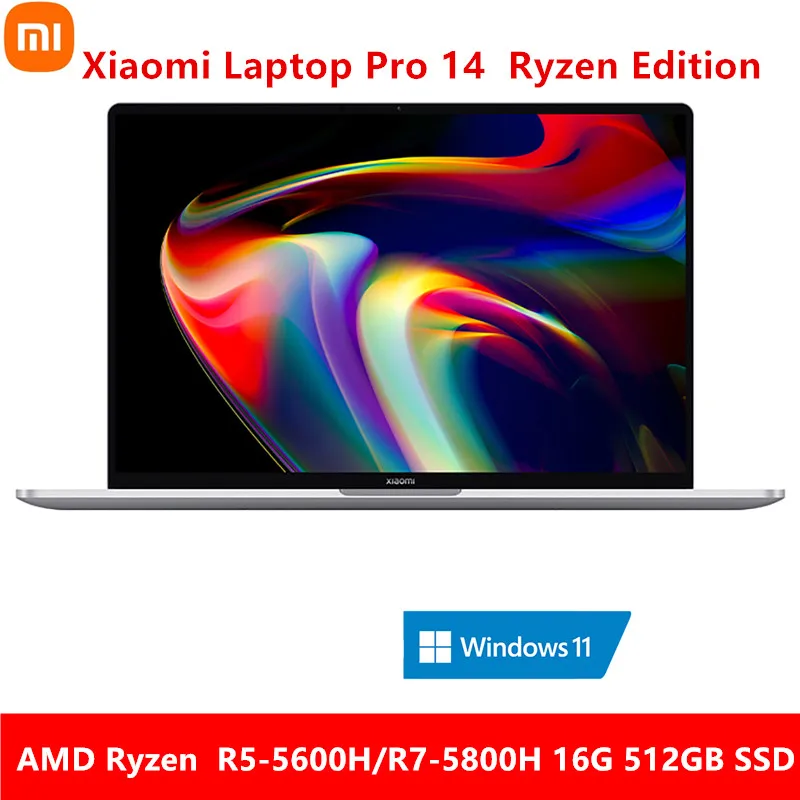 

Xiaomi Laptop Pro 14 AMD Ryzen Edition R5-5600H/R7-5800H 2.5K Super Retina Screen 14Inch 16G 512GB 100%sRGB Win11 Notebook PC