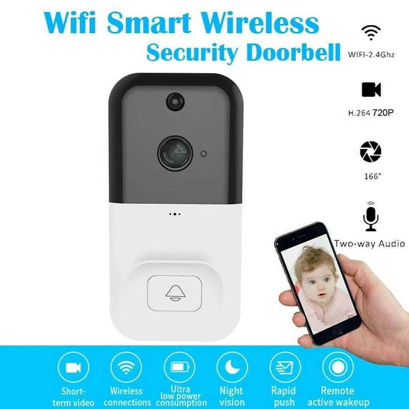 Smart Wireless Wifi Video Doorbell 720P Intercom Phone Call Door Bell Camera Infrared Remote Record Support TF Card
Smart Wireless Wifi Video Doorbell 720P Intercom Phone Call Door Bell Camera Infrared Remote Record Support TF Card