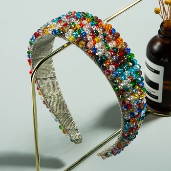Summer Design Baroque Colorful Crystal Headband for Woman Vintage Hande Full Crystal Beaded Wide Headband Woman Party Hair Hoop
Summer Design Baroque Colorful Crystal Headband for Woman Vintage Hande Full Crystal Beaded Wide Headband Woman Party Hair Hoop
