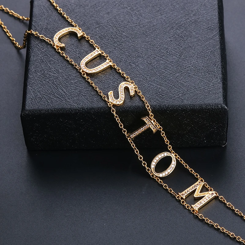 Custom Jewelry Personalized Name Pendant Necklace Zirconia Letter Collar Gold Chain Choker Necklace for Women Gift Bijoux Femme
Custom Jewelry Personalized Name Pendant Necklace Zirconia Letter Collar Gold Chain Choker Necklace for Women Gift Bijoux Femme