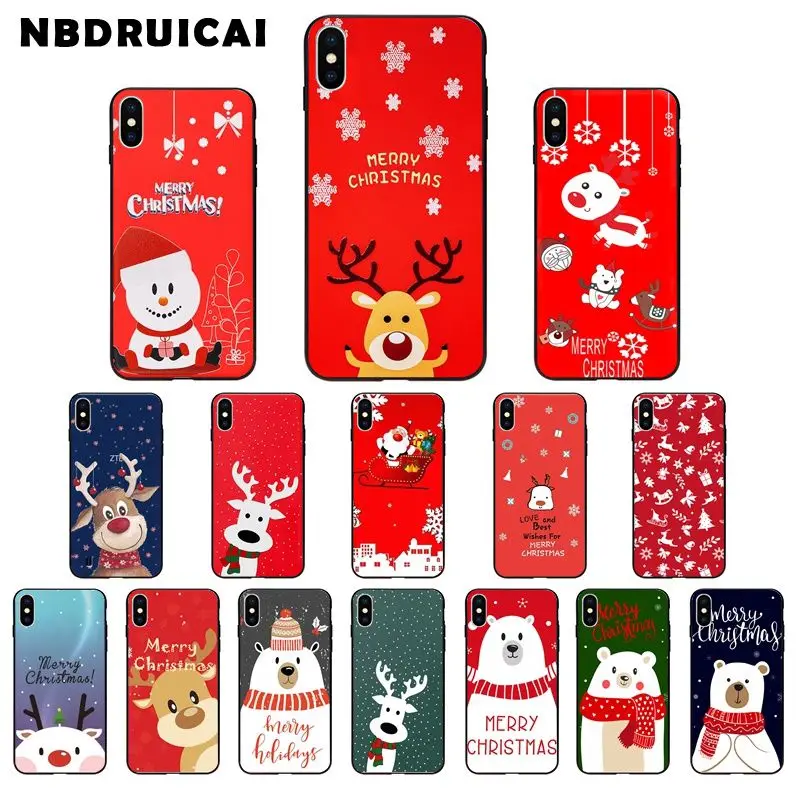 Мягкий силиконовый чехол NBDRUICAI с рисунком рождественского оленя из ТПУ для iPhone 11