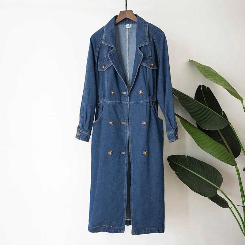 Spring Women Trench Coat Women Jean Trench Double Breasted Lace Up Women Windbreak Loose Long Denim Overcoat Autumn Winter
Spring Women Trench Coat Women Jean Trench Double Breasted Lace Up Women Windbreak Loose Long Denim Overcoat Autumn Winter