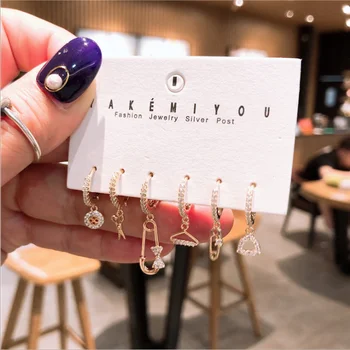 women Multi-pierced combo set 6-piece earrings micro-inlaid bow knot pin scissors earring earrings female
women Multi-pierced combo set 6-piece earrings micro-inlaid bow knot pin scissors earring earrings female