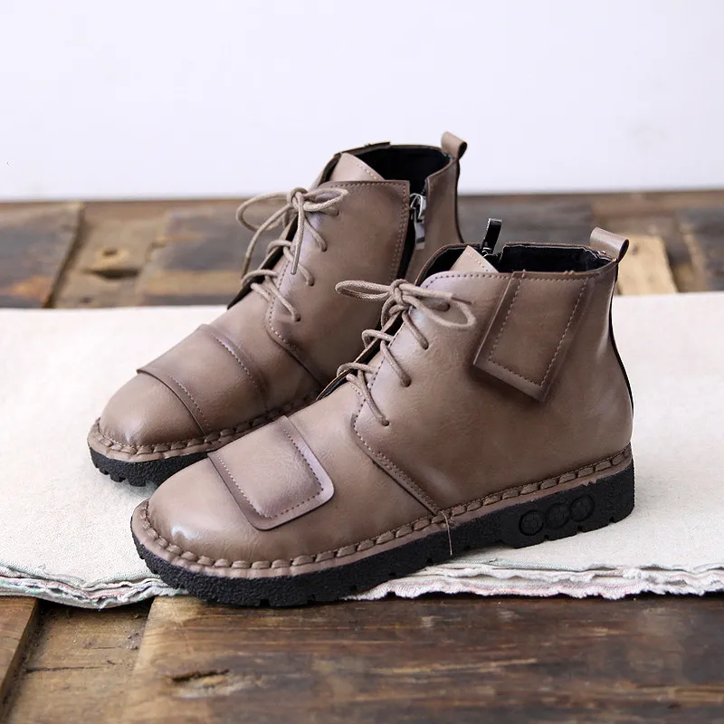 Mori Literary Retro Short Boots Stitching Round Head Martin Boots Soft Bottom Comfort Students Ankle Boots Handmade Womens Boots
Mori Literary Retro Short Boots Stitching Round Head Martin Boots Soft Bottom Comfort Students Ankle Boots Handmade Womens Boots