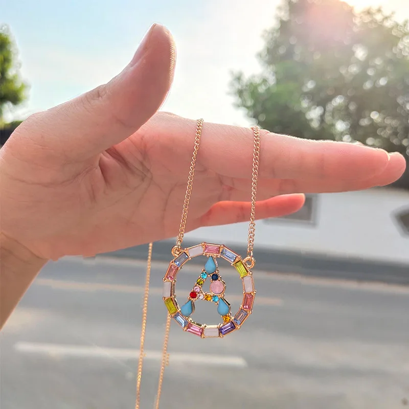 Multicolor 26 Letters Name Gift Necklace Fashion Trendy Women Rainbow Pendant Initials A-Z Gold Color Alphabet Letter Crystal
Multicolor 26 Letters Name Gift Necklace Fashion Trendy Women Rainbow Pendant Initials A-Z Gold Color Alphabet Letter Crystal