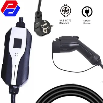 SAE J1772 EVSE 16Ft Cable EV Charger protable Input EU Plug Level 2 32A Type 1 Schuko for Electrical Car Fast Charging Connector
SAE J1772 EVSE 16Ft Cable EV Charger protable Input EU Plug Level 2 32A Type 1 Schuko for Electrical Car Fast Charging Connector