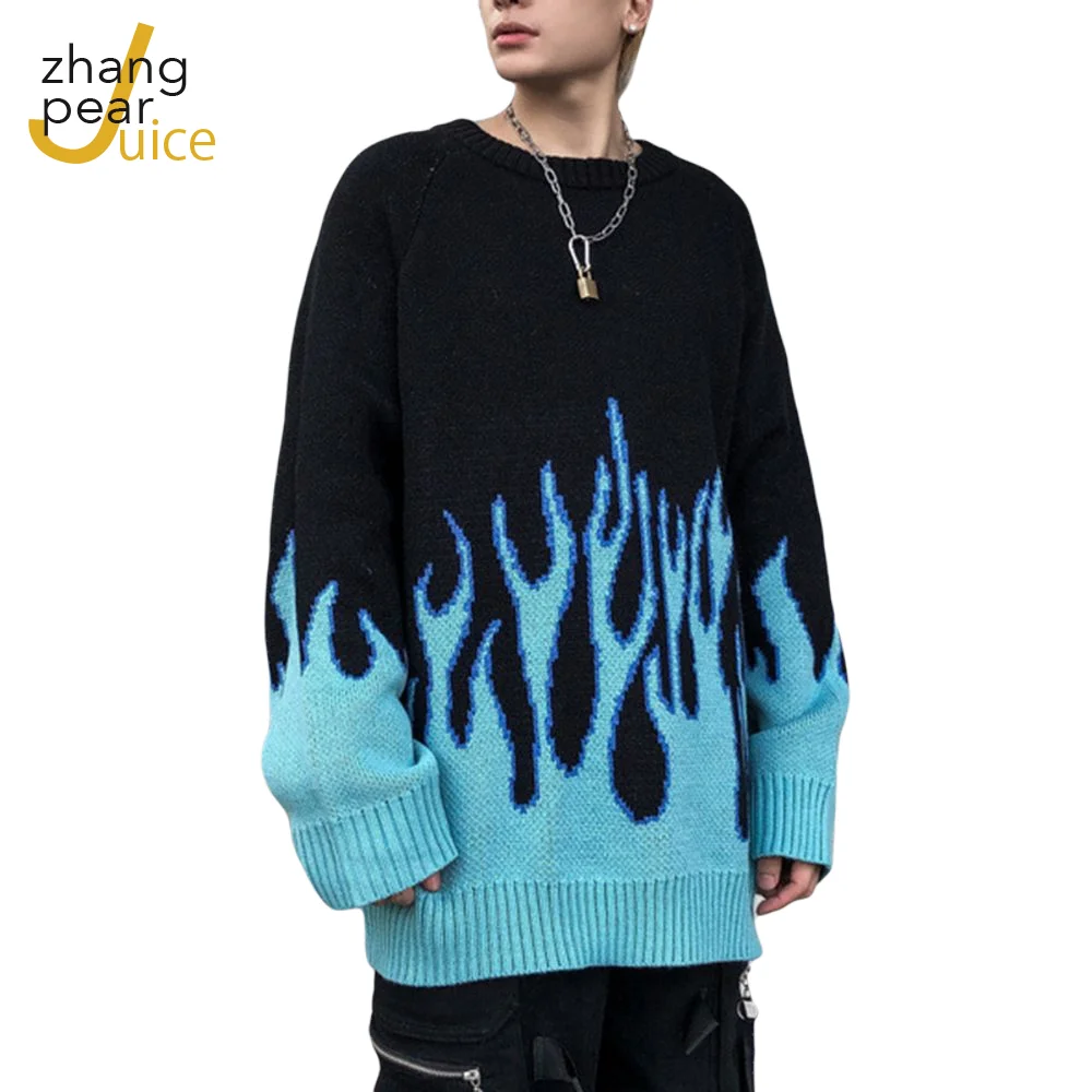 Men Sweater Streetwear Retro Flame Pattern Hip Hop O-neck Casual Men's Pullover Sweaters
Men Sweater Streetwear Retro Flame Pattern Hip Hop O-neck Casual Men's Pullover Sweaters