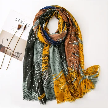 Cotton And Linen Silk Scarf Women Print Scarf Flower leaf chains Wraps Shawls and Scarves 180*90cm 
Cotton And Linen Silk Scarf Women Print Scarf Flower leaf chains Wraps Shawls and Scarves 180*90cm