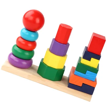 1 Set Set Tower Building Blocks Geometry Matching Toy Wooden Stacking Toy Three-column Stacking Toy Color Set Column Toy for Dor
1 Set Set Tower Building Blocks Geometry Matching Toy Wooden Stacking Toy Three-column Stacking Toy Color Set Column Toy for Dor